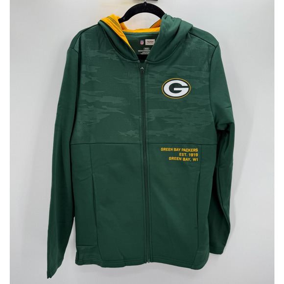 NFL Green Bay Packers Jacket Hooded Full Zip Men's XL New Green New - Picture 1 of 12